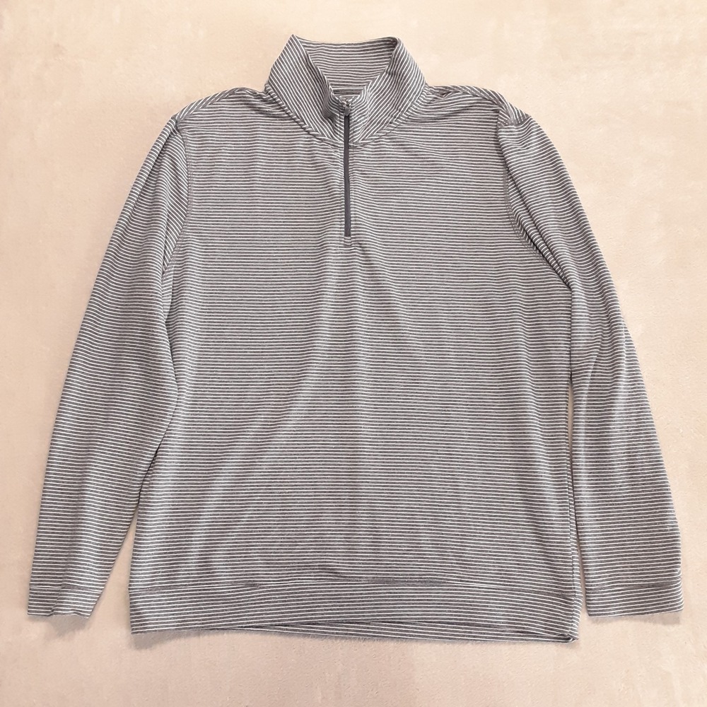 Onward Reserve Mens Flow Stripe Performance 1/4 Zip High Rise Pullover XL Gray